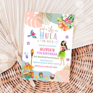 Hawaiianskt Luau-födelsedagsinbjudan Inbjudningar