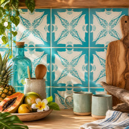Hawaiianskt quilt Hahaloa Manta Ray Kakelplatta