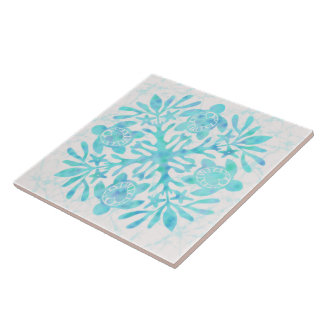 Hawaiianskt quilt honu kakelplatta