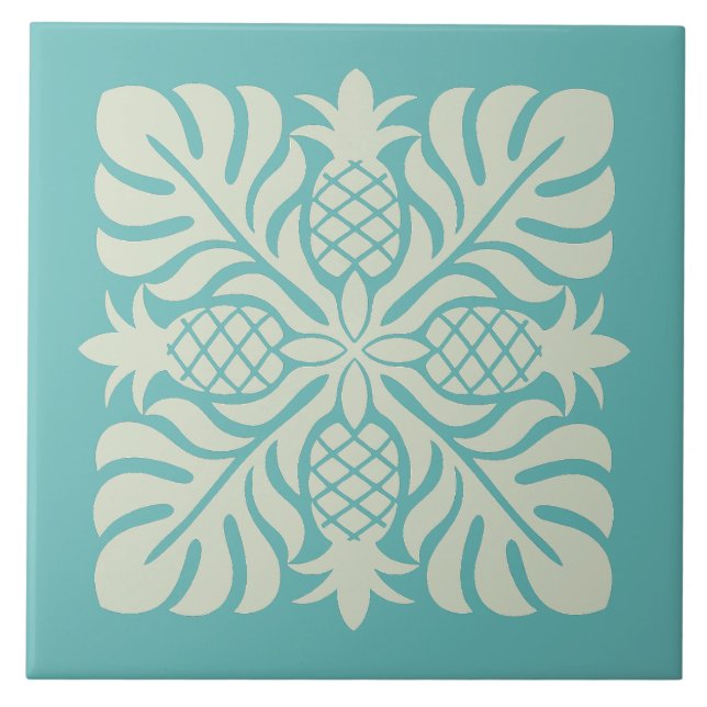 Hawaiianskt Quiltananas Kakelplatta (Framsidan)