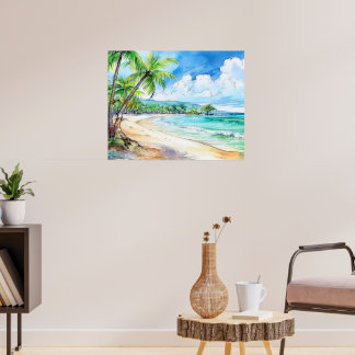 Hawaiianskt strandvik poster