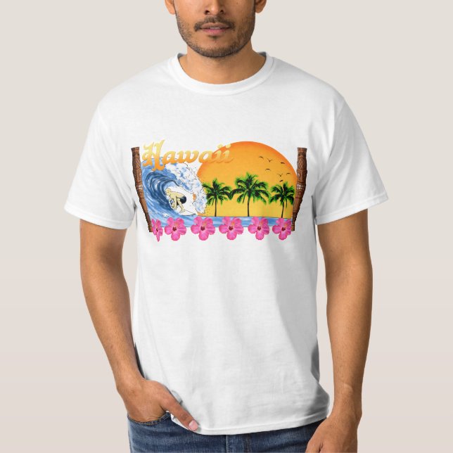 Hawaiianskt surfing t shirt (Framsida)