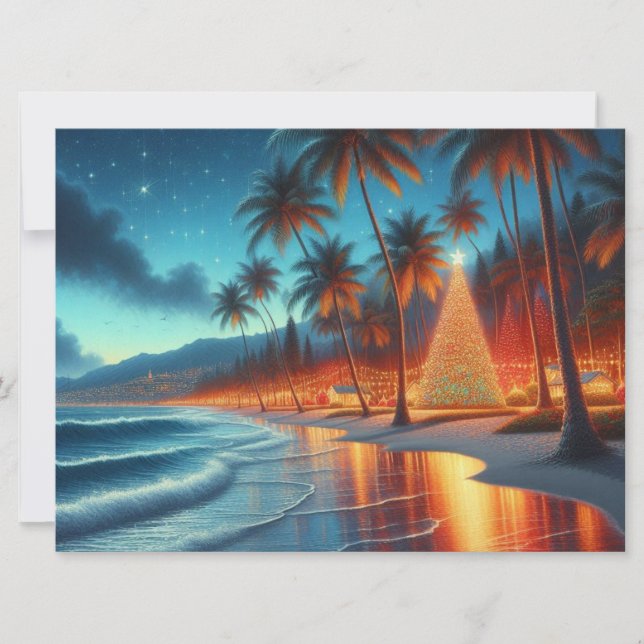 Hawaiianskt/Tropiskt jul  Julkort (Framsida)