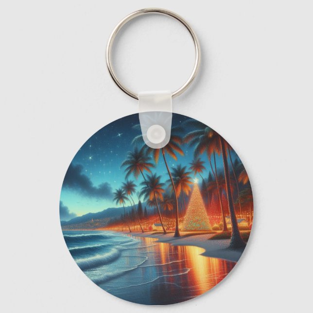 Hawaiianskt/tropiskt jul  nyckelring (Framsida)