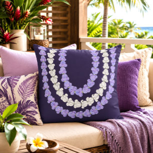 Hawaiianskt tryck kronbloms halsband kudde