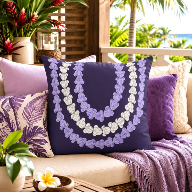 Hawaiianskt tryck kronbloms halsband kudde (Skapare uppladdad)