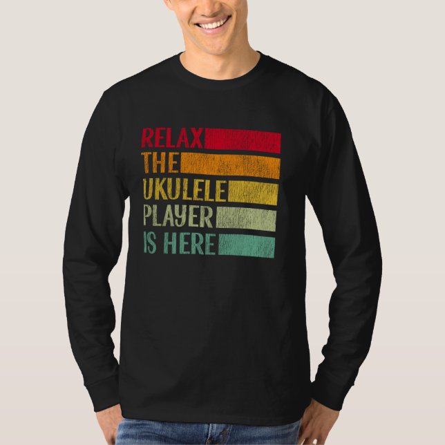 Hawaiianskt Ukulele Uke Ukulele-läge På T Shirt (Framsida)
