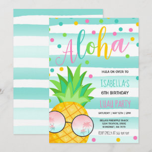 Hawaiibo Luau för ananas för Luau Inbjudningar