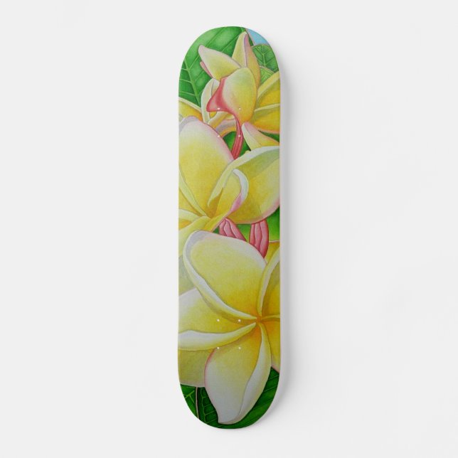 HawaiiboAloha Plumeria Old School Skateboard Bräda 21,6 Cm (Framsida)