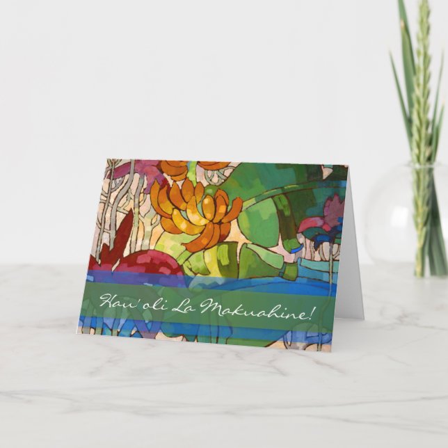 Hawaiibon blommar mors dagkortet kort (Framsida)