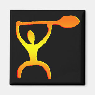 Hawaiibon paddlar manpetroglyphen - magnet