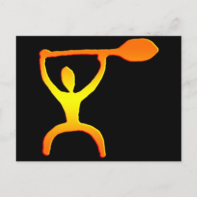 Hawaiibon paddlar manpetroglyphen - vykort (Framsida)