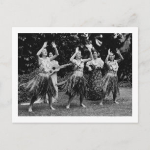 HawaiiHula Dancers PhotographHawaii Vykort
