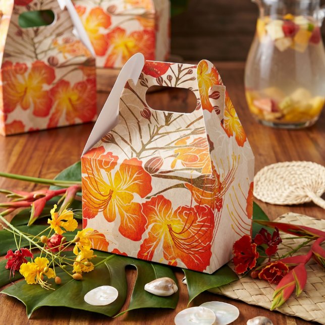 Hawaiimönstrat Ohai Alii v2-mönster Presentaskar (ohai alii peacock flower party favor box)