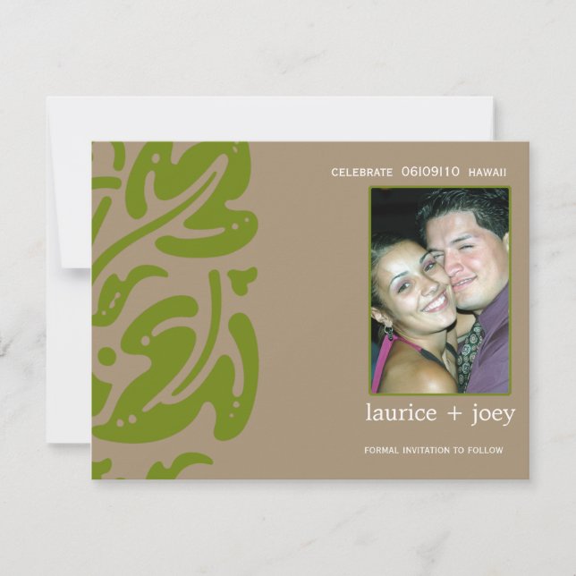 Hawaiin - Spara datum -Grönt Datumet (Framsida)