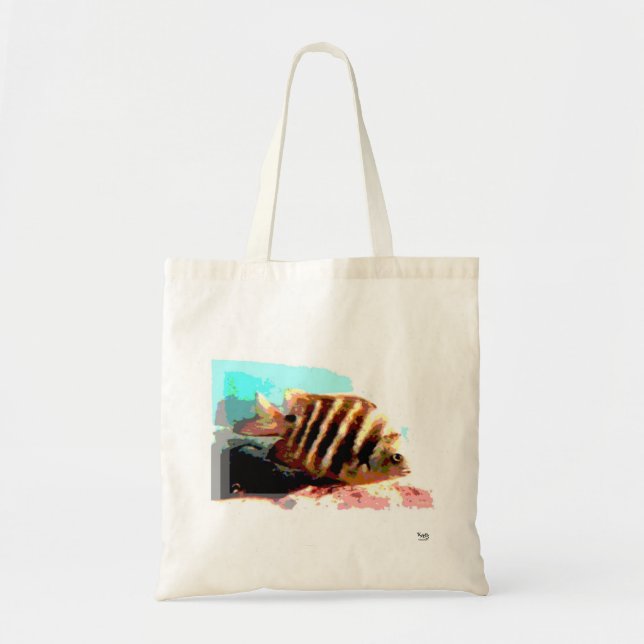 Hawaiin Stripe Fish Beach Tote Tygkasse (Framsidan)