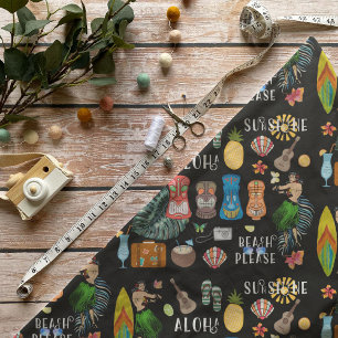 Hawaiin Tiki Fabric Tyg