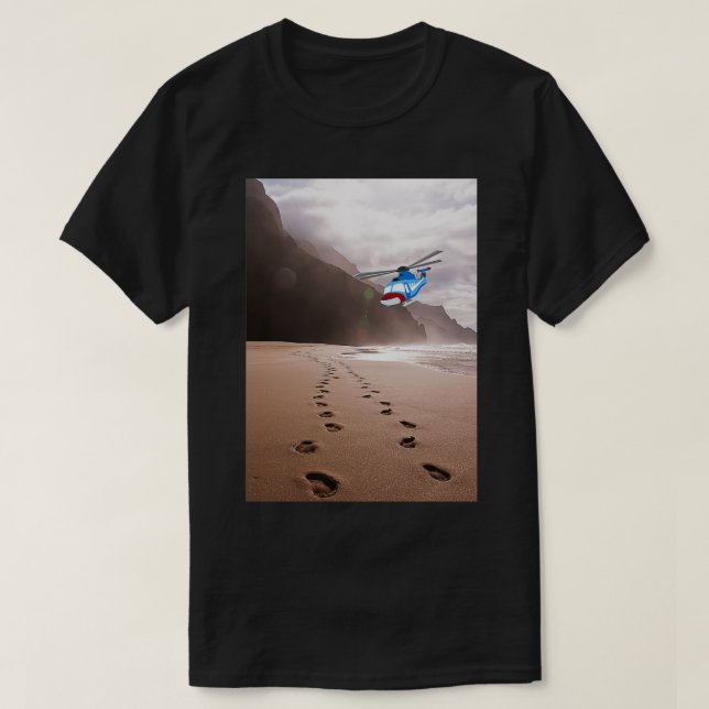 Hawaiinfotavtryck i sand t shirt (Design framsida)