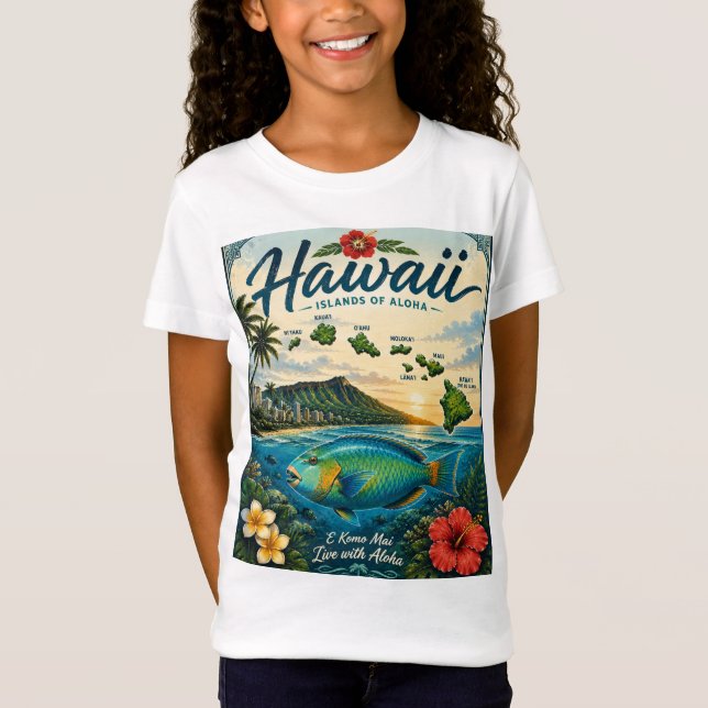 Hawaiiöarna T Shirt (Framsida)