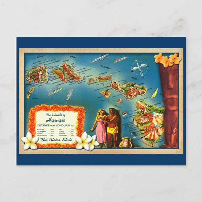Hawaiiöarna Vykort (Framsida)