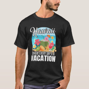Hawaiiön sol stranden vinkarare och handflatan trä t shirt