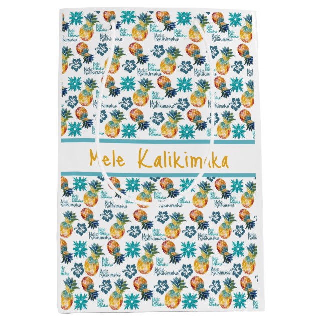 Hawaiisk ananas och Hibiscus Medium Gift Bag (Framsidan)
