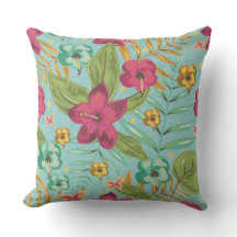 Hawaiisk Blommigt utomhus Pillow