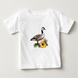 Hawaiisk gås med Gult Hibiscus blomma T Shirt