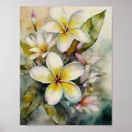 Hawaiisk Gult Plumeria Poster