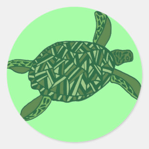 Hawaiisk honu (havssköldpadda) runt klistermärke