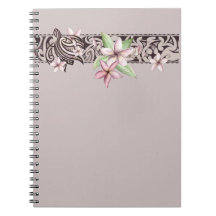 Hawaiisk Honu och Plumeria Notebook