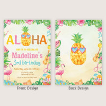Hawaiisk inbjudan till Tropical Birthday