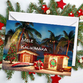 Hawaiisk jul på stranden kort