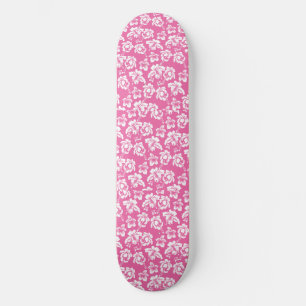 Hawaiisk Rosa Flower Mini Skateboard Bräda 18,7 Cm