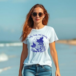 Hawaiisk Sjöjungfru-Salty, Sassy och Splashy Blue T Shirt