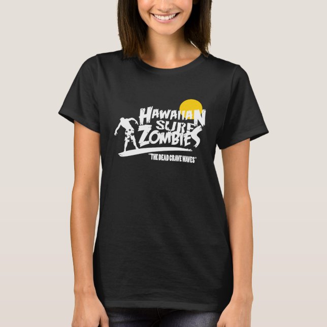 Hawaiisk Surfa Zombies Hawaii Scary Halloween Isla T Shirt (Framsida)