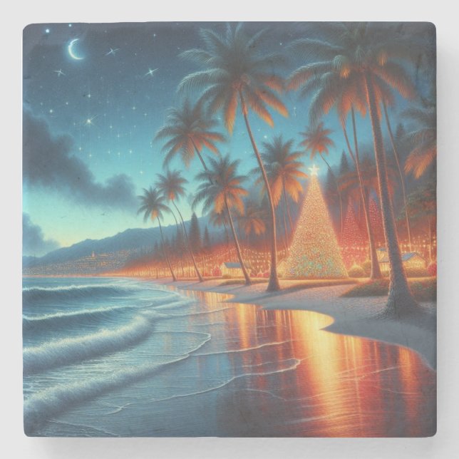Hawaiisk/tropisk jul stenunderlägg (Framsidan)