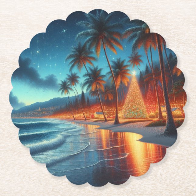 Hawaiisk/tropisk jul underlägg papper (Framsida)