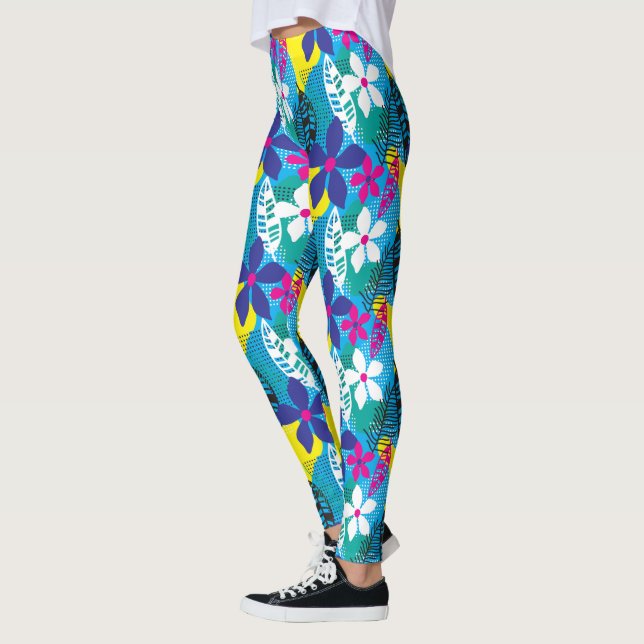 Hawaiiska Blommigt Leggings (Vänster)