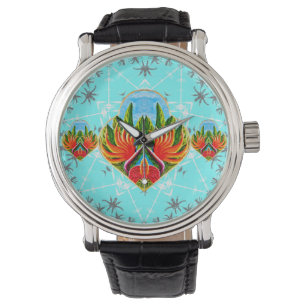 Hawaiiska fåglar i Paradise (blått) Armbandsur