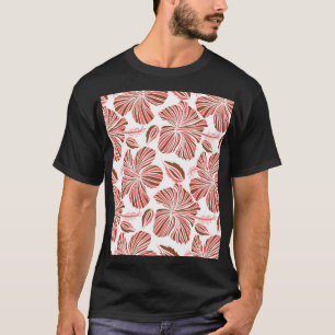 Hawaiiska hibiscus-blommor: bruna tropiska stil. t shirt