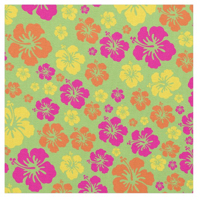 Hawaiiska Hibiscus Blommor Färgfärgade kute Kids Tyg (Närbild)