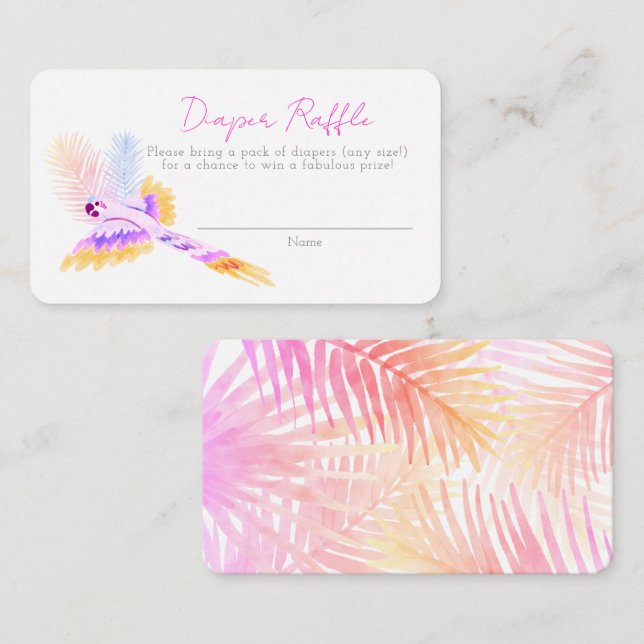 Hawaiiska Tropiska fågelbarn, babyskor Diaper Raff Tilläggskort (Fram/baksida)