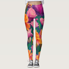 Hawaiiska Tropiska Flower Mönster Leggings