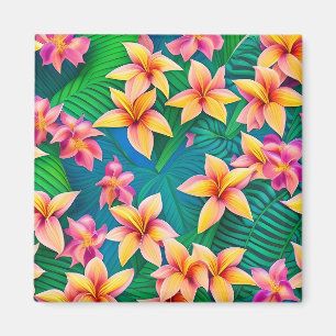 Hawaiiska Tropiska Flower Mönster Magnet