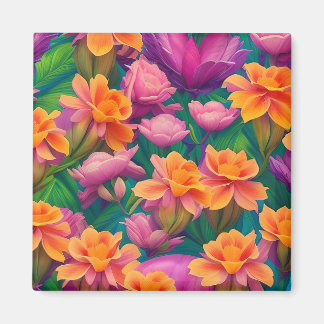 Hawaiiska Tropiska Flower Mönster Magnet