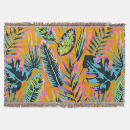 Hawaiiska tropiska Löv och växter Skriv ut Mönster Filt