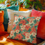 Hawaiiska vibe, estetiska tropiska blommor mönster kudde<br><div class="desc">Aestesisk hawaiisk vibe med färgstarka tropiska blommor och grönt lämnar i ett sömlöst mönster.</div>