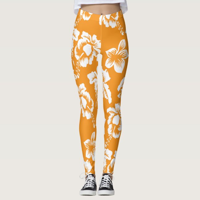 Hawaiiskt Blommönster Leggings (Framsida)