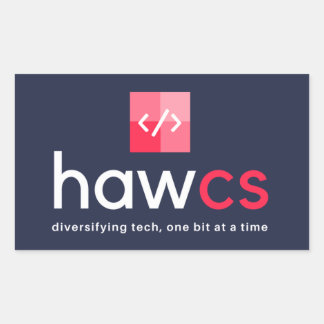 HAWCS-Klubbens rektangulära etikett